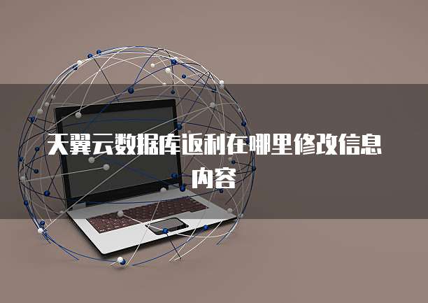 天翼云数据库返利在哪里修改信息内容