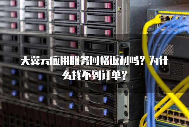 天翼云应用服务网格返利吗?为什么找不到订单?