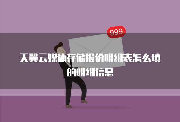 天翼云媒体存储报价明细表怎么填的明细信息