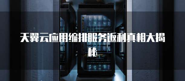 天翼云应用编排服务返利真相大揭秘