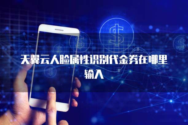 天翼云人脸属性识别代金券在哪里输入