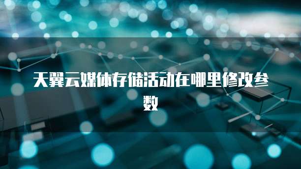 天翼云媒体存储活动在哪里修改参数