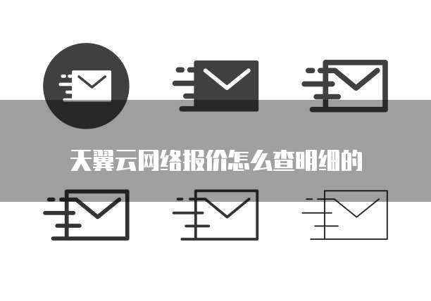 天翼云网络报价怎么查明细的