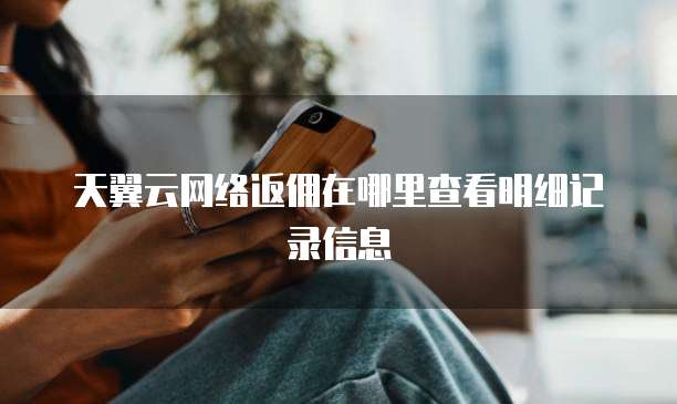 天翼云网络返佣在哪里查看明细记录信息