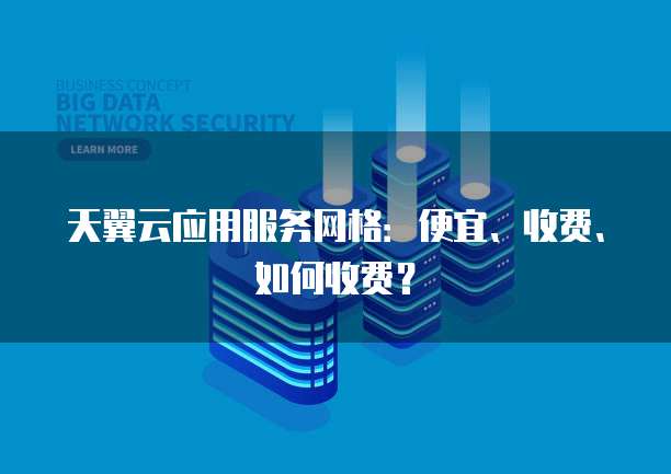 天翼云应用服务网格:便宜、收费、如何收费?