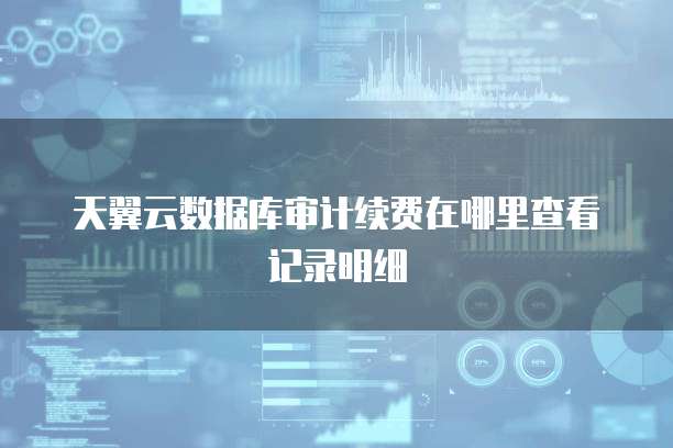 天翼云数据库审计续费在哪里查看记录明细