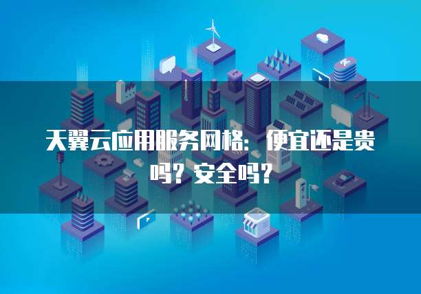 天翼云应用服务网格:便宜还是贵吗?安全吗?