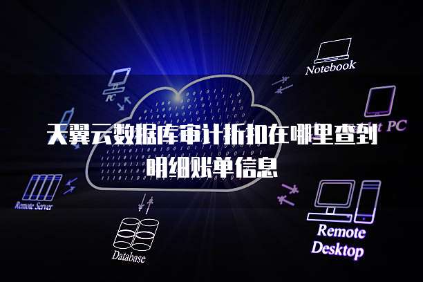 天翼云数据库审计折扣在哪里查到明细账单信息