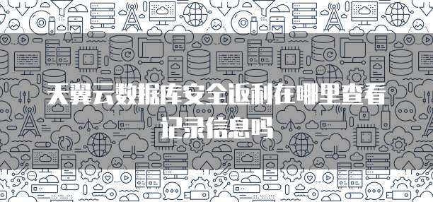 天翼云数据库安全返利在哪里查看记录信息吗