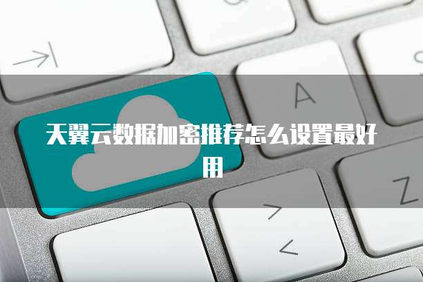 天翼云数据加密推荐怎么设置最好用