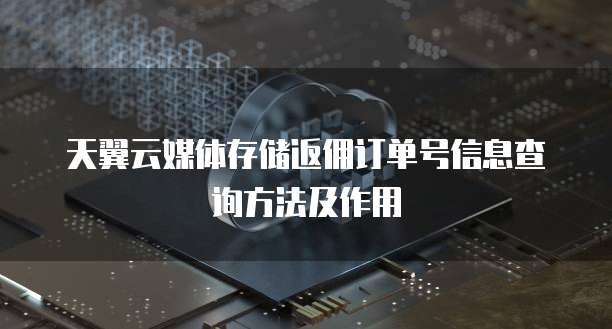 天翼云媒体存储返佣订单号信息查询方法及作用