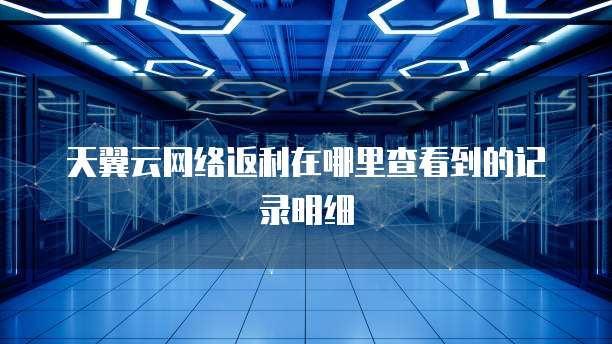 天翼云网络返利在哪里查看到的记录明细