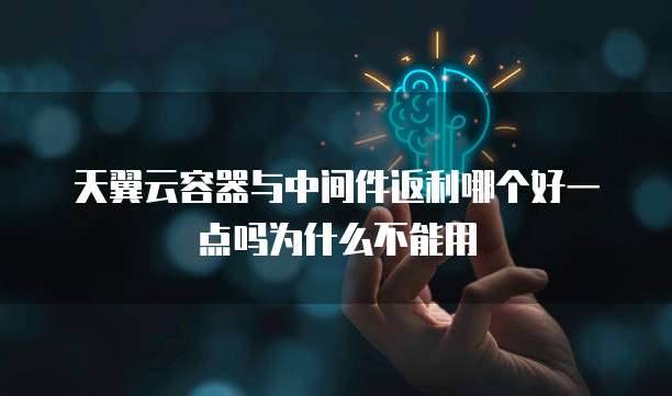 天翼云容器与中间件返利哪个好一点吗为什么不能用