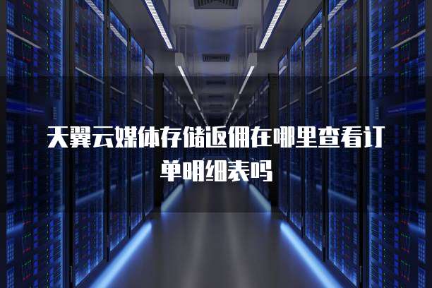 天翼云媒体存储返佣在哪里查看订单明细表吗