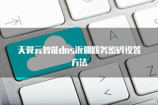 天翼云智能dns返佣服务密码设置方法