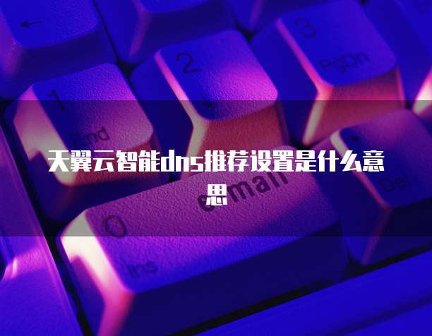 天翼云智能dns推荐设置是什么意思