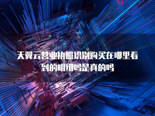 天翼云营业执照识别购买在哪里看到的明细吗是真的吗