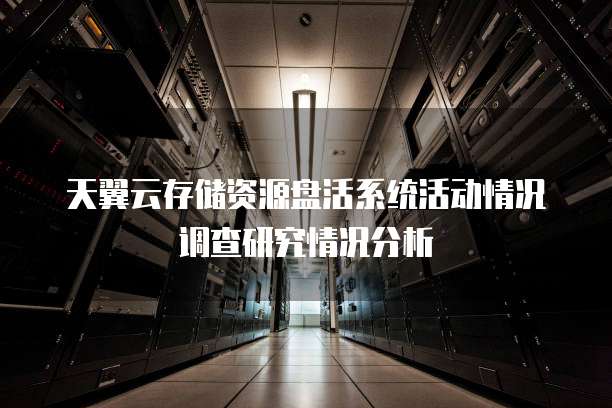 天翼云存储资源盘活系统活动情况调查研究情况分析