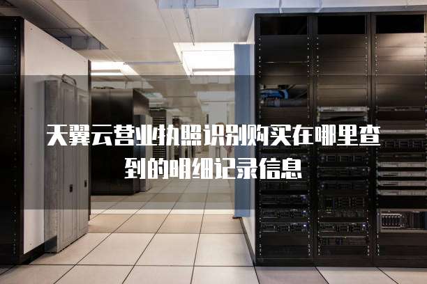 天翼云营业执照识别购买在哪里查到的明细记录信息