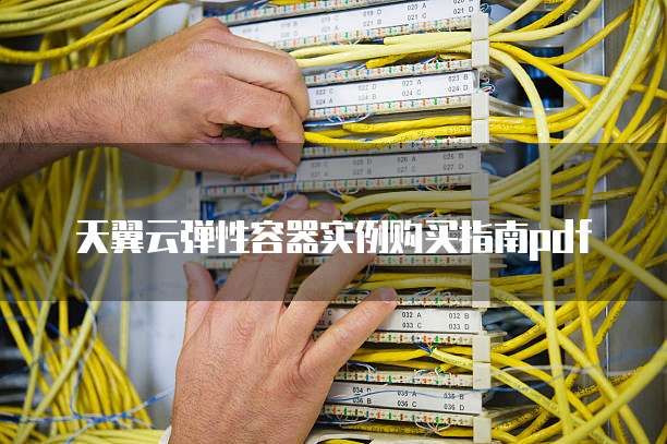 天翼云弹性容器实例购买指南pdf