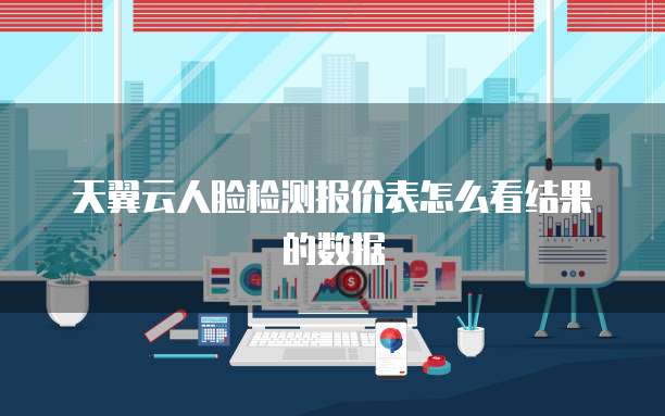 天翼云人脸检测报价表怎么看结果的数据