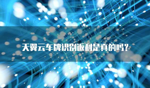 天翼云车牌识别返利是真的吗?
