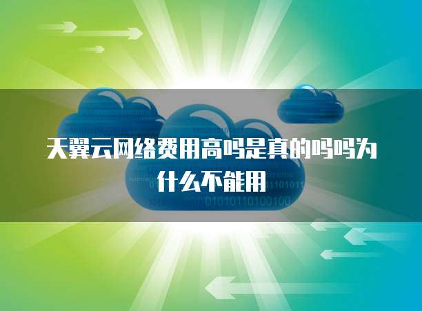 天翼云网络费用高吗是真的吗吗为什么不能用