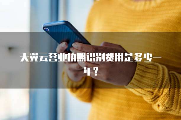 天翼云营业执照识别费用是多少一年?
