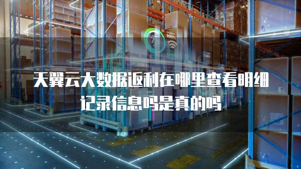 天翼云大数据返利在哪里查看明细记录信息吗是真的吗