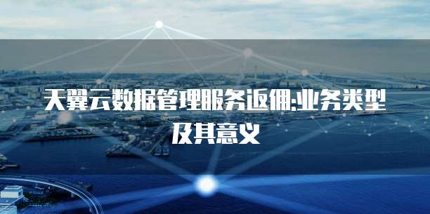 天翼云数据管理服务返佣:业务类型及其意义