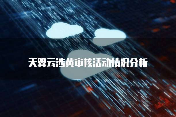 天翼云涉黄审核活动情况分析