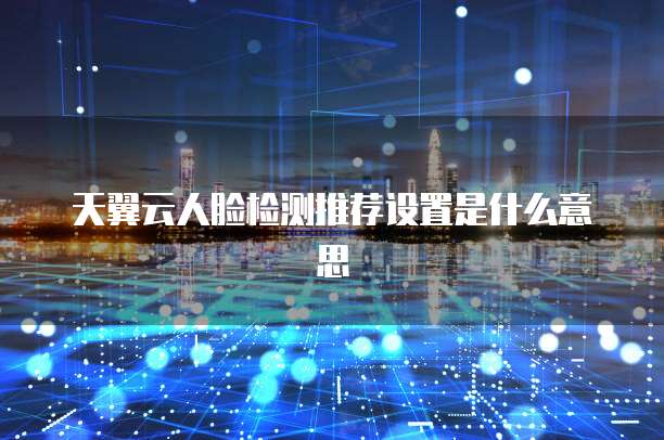 天翼云人脸检测推荐设置是什么意思