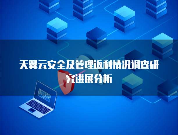 天翼云安全及管理返利情况调查研究进展分析