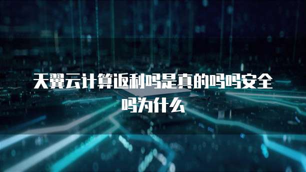 天翼云计算返利吗是真的吗吗安全吗为什么