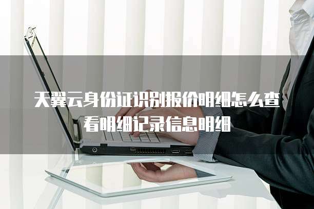 天翼云身份证识别报价明细怎么查看明细记录信息明细