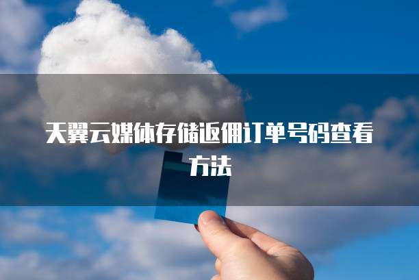 天翼云媒体存储返佣订单号码查看方法