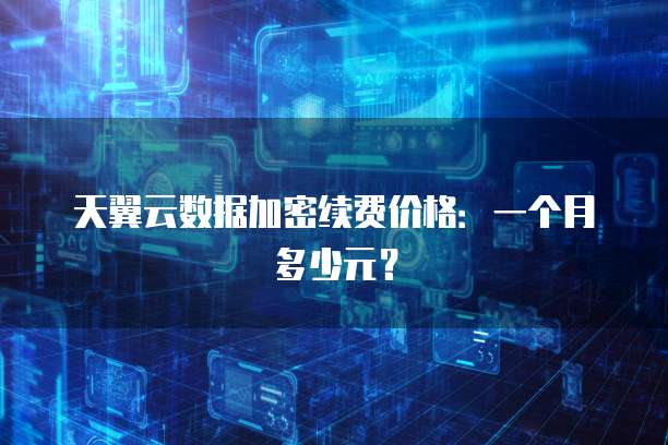 天翼云数据加密续费价格:一个月多少元?