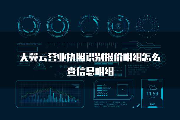 天翼云营业执照识别报价明细怎么查信息明细