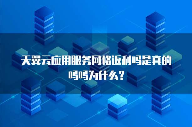 天翼云应用服务网格返利吗是真的吗吗为什么？