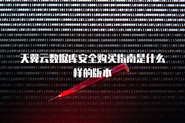 天翼云数据库安全购买指南是什么样的版本