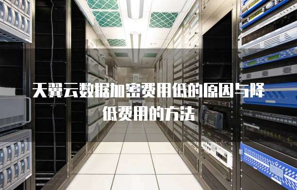 天翼云数据加密费用低的原因与降低费用的方法