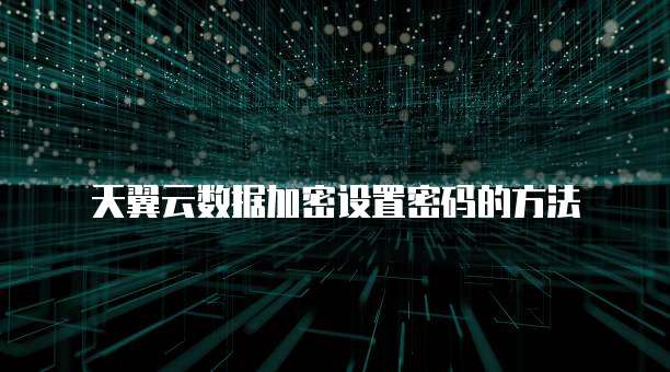 天翼云数据加密设置密码的方法