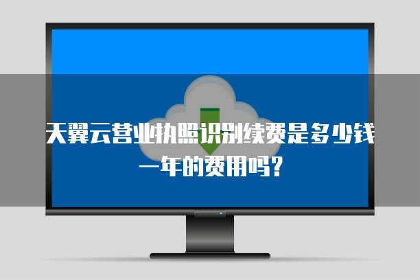 天翼云营业执照识别续费是多少钱一年的费用吗?