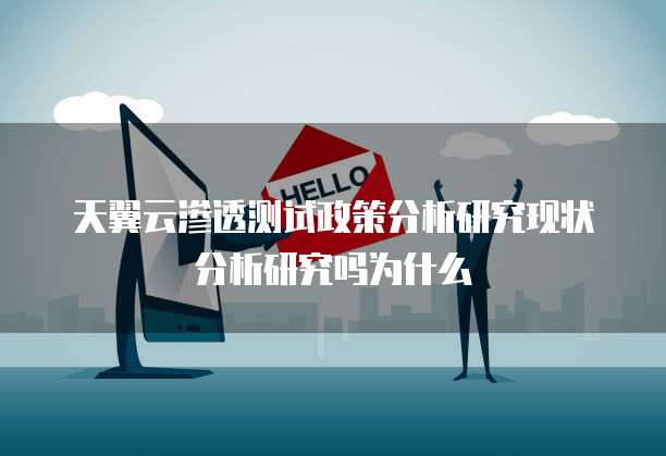 天翼云渗透测试政策分析研究现状分析研究吗为什么