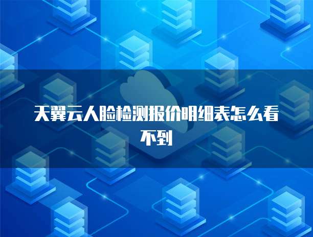 天翼云人脸检测报价明细表怎么看不到