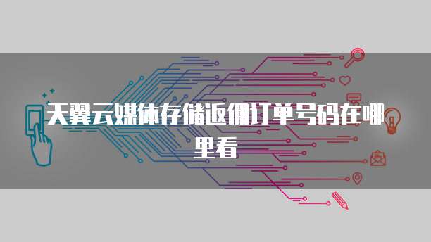 天翼云媒体存储返佣订单号码在哪里看