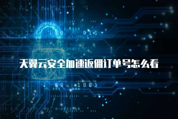 天翼云安全加速返佣订单号怎么看