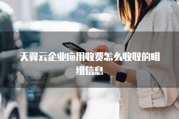 天翼云企业应用收费怎么收取的明细信息