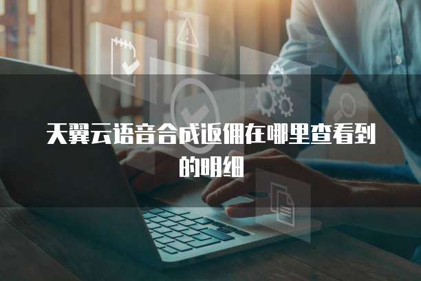 天翼云语音合成返佣在哪里查看到的明细