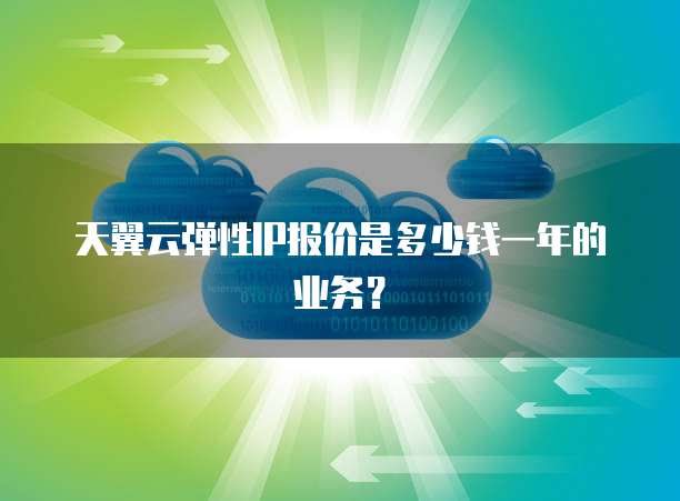 天翼云弹性IP报价是多少钱一年的业务?